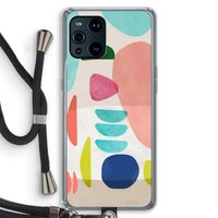 Bold Rounded Shapes: Oppo Find X3 Transparant Hoesje met koord