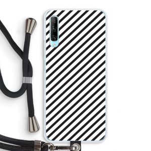 Strepen zwart-wit: Huawei P Smart Pro Transparant Hoesje met koord
