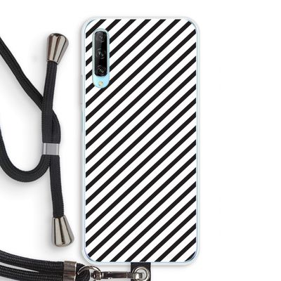 Strepen zwart-wit: Huawei P Smart Pro Transparant Hoesje met koord
