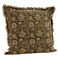 Madam Stoltz Kussenhoes Franjes Olive 50 x 50 - thumbnail