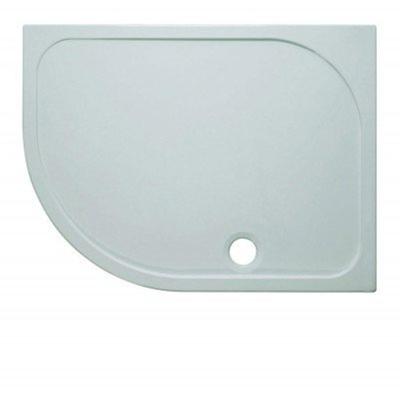 Crosswater Shower Tray douchebak 120x80x4.5cm links inclusief 90mm afvoer 55 radius met antikalkbehandeling polybeton wit SRQ81200LH