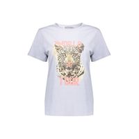 Geisha T-shirt met printopdruk lichtblauw - thumbnail
