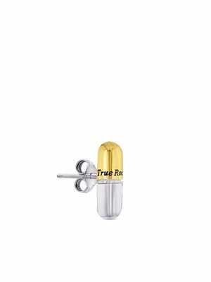True Rocks puce d'oreille pilule à logo - Argent