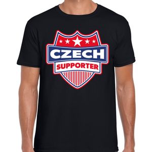 Tsjechie / Czech schild supporter t-shirt zwart voor heren