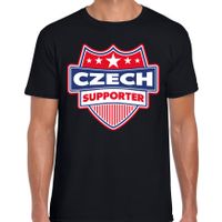 Tsjechie / Czech schild supporter t-shirt zwart voor heren - thumbnail