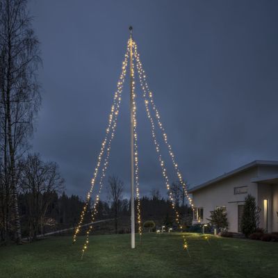 Konstsmide LED Vlaggenmastverlichting - 500 LEDs - Frosted - Amber 2200K - 8 meter - Kerstverlichting