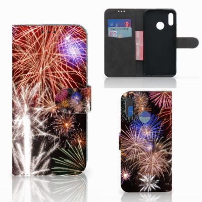 Honor 10 Lite | Wallet Case | met Pasjes | Vuurwerk