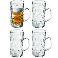 Bierpullen/bierglazen - 4x - 1.3 liter/130 cl/1300 ml - onbreekbaar kunststof - thumbnail