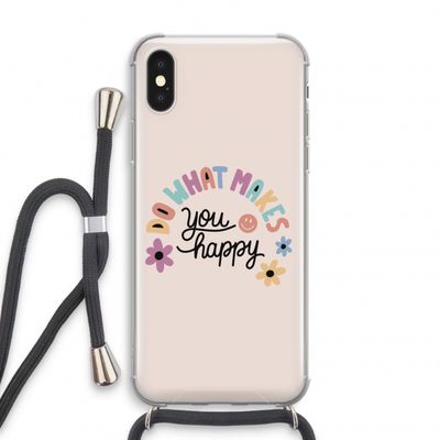 Happy days: iPhone XS Transparant Hoesje met koord