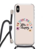 Happy days: iPhone XS Transparant Hoesje met koord