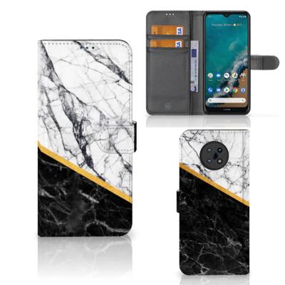Nokia G50 | Bookcase | Marmer Wit Zwart - Origineel Cadeau Man