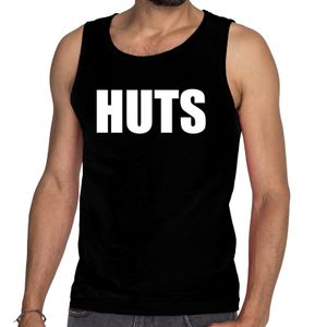 HUTS tanktop / mouwloos shirt zwart heren