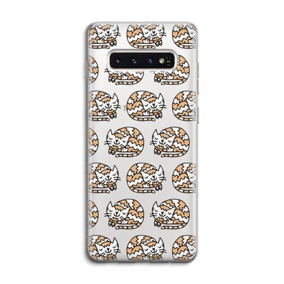Slapende poes: Samsung Galaxy S10 4G Transparant Hoesje