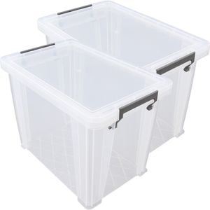 Allstore Opbergbox - 3x stuks - 18,5 liter - Transparant - 40 x 26 x 29 cm