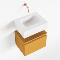 Toiletmeubel Mondiaz Andor | 40 cm | Meubelkleur Ocher | Lex vrijhangend wastafel Talc Midden | Zonder kraangat