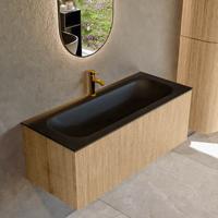 Badmeubel Mondiaz Kurve | 110 cm | Meubelkleur Oak | Wastafelkleur Urban | Midden spoelbak | 1 kraangat Badmeubel Mondiaz Kurve | 110 cm | Meubelkleur Oak | Wastafelkleur Urban | Midden spoelbak | 1 kraangat
