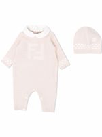 Fendi Kids barboteuse-bonnet à motif FF - Tons neutres