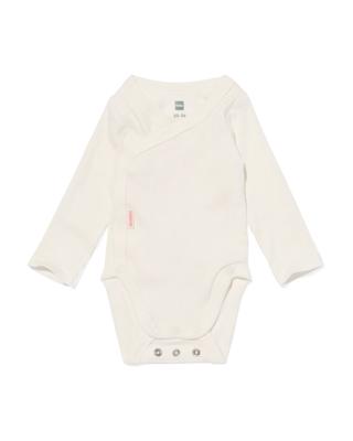 HEMA Newborn meegroei overslagromper bamboe rib wit (wit)