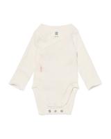 HEMA Newborn meegroei overslagromper bamboe rib wit (wit)