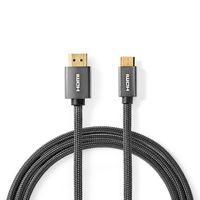 High Speed HDMI-Kabel met Ethernet | HDMI-Connector - HDMI-Ministekker | Gun Metal Grey | G - thumbnail