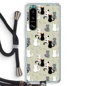 Katten: Sony Xperia 5 III Transparant Hoesje met koord