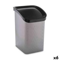 Afvalemmer Berilo Donker grijs Plastic 23 L Gekanteld (6 Stuks)