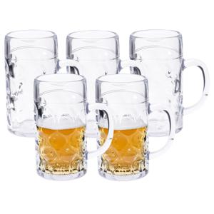 Bierpul/bierglas - 20x - transparant - onbreekbaar kunststof - 500 ml