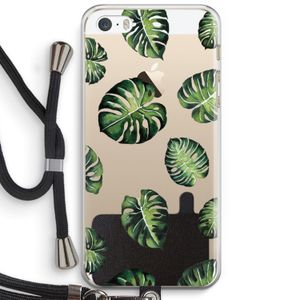 Tropische bladeren: iPhone 5 / 5S / SE Transparant Hoesje met koord