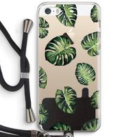 Tropische bladeren: iPhone 5 / 5S / SE Transparant Hoesje met koord