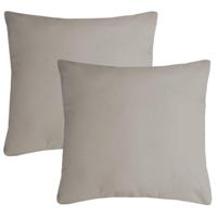 Stof Textile sierkussen Nelson - 2x - beige - 40 x 40 cm - bank kussens - polyester