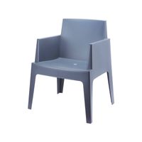 VDG Siesta Box stapelbare stoel - Donkergrijs - thumbnail