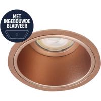 Spot Armatuur GU10 - Pragmi Axis - GU10 Inbouwspot met Bladveren - Rond - Rosé Goud - Aluminium - Ø90mm