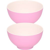 8x stuks onbreekbare kunststof/melamine roze dessert schaaltje Dia 14 x H 7.5 cm voor outdoor/camp