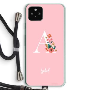 Pink Bouquet: Pixel 5a 5G Transparant Hoesje met koord