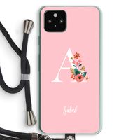 Pink Bouquet: Pixel 5a 5G Transparant Hoesje met koord