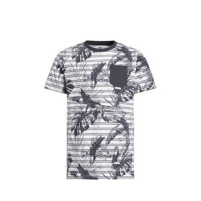 WE Fashion T-shirt met all over print antraciet/wit