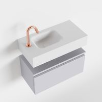 Toiletmeubel Mondiaz Andor | 60 cm | Meubelkleur Cale | Lex vrijhangend wastafel Talc Links | 1 kraangat