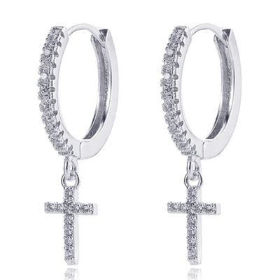 LGT JWLS Oorringen met Kruis Hanger - Cross Silver