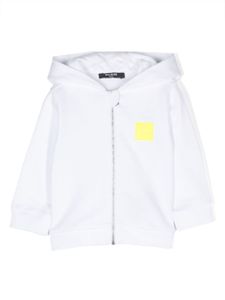 Balmain Kids sweat zippé à logo appliqué - Blanc