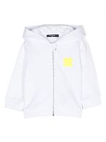 Balmain Kids sweat zippé à logo appliqué - Blanc