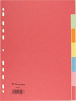 Pergamy tabbladen ft A4, 11-gaatsperforatie, extra sterk karton, geassorteerde kleuren, 7 tabs