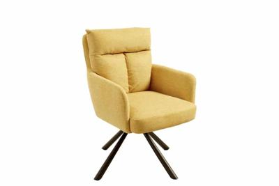 Draaistoel BIG GEORGE 360° met armleuningen structuurstof mosterdgeel - 42083