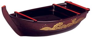 Zwarte Sushi Boot - Lacquerware - 45 x 18cm