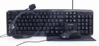 Gembird Thuiswerk set zwart toetsenbord muis+mat en headset - 9510121