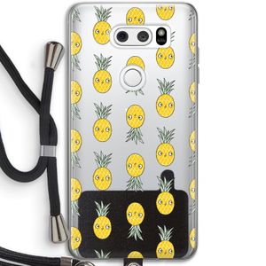 Ananas: LG V30 Transparant Hoesje met koord