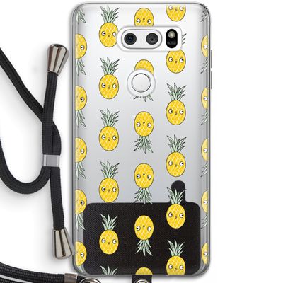 Ananas: LG V30 Transparant Hoesje met koord