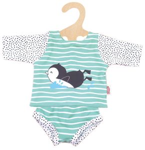 Heless poppenzwemkleding Penguin Dot 28 35 cm mintgroen