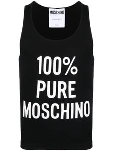 Moschino logo-print stretch-cotton top - Noir