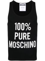 Moschino chemise en coton stretch à logo imprimé - Noir - thumbnail