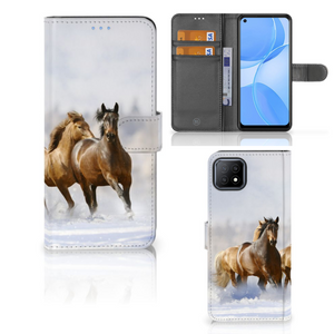 OPPO A73 5G Telefoonhoesje met Pasjes Paarden